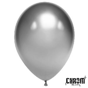 Воздушный шар 5"(13см) круглый металлик ДОН БАЛЛОН серебряный (Хром), шт