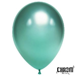 Воздушный шар 12"(30см) круглый металлик ДОН БАЛЛОН зеленый (Хром), шт