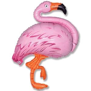 Воздушный шар 51"(128см) фигурный Фольгированный FLEXMETAL розовый (Фламинго), шт